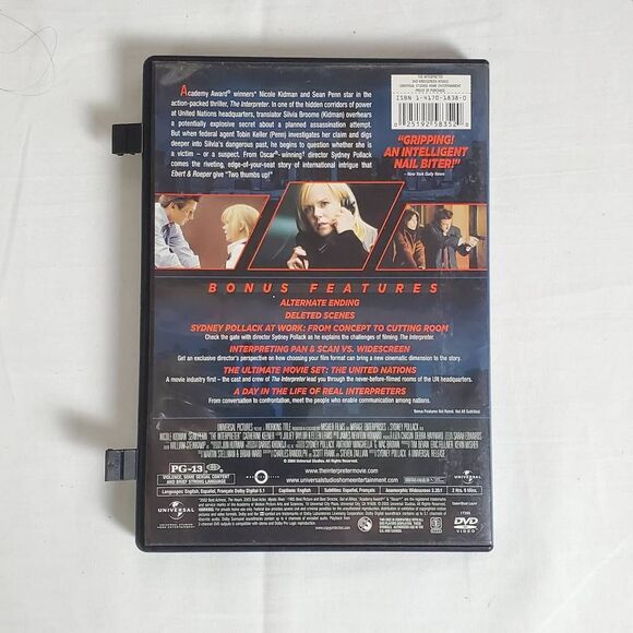 The Interpreter (DVD, Widescreen) Nicole Kidman Sean Penn Political Thriller - Picture 3 of 3